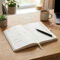 𝑩𝑨𝑽𝑵𝑬𝑳𝑶𝑹𝑨™ Linen Hardcover Daily Planner Notebook - Undated Weekly Agenda, Minimalist Productivity Journal, A5 Work & Study Organizer