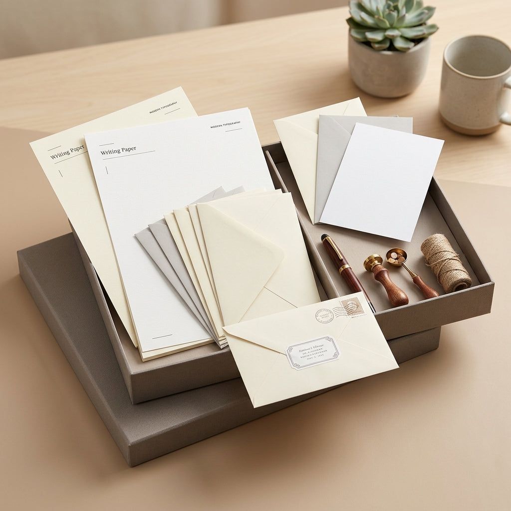 BAVNELORA™ Modern Letter Writing Gift Set - Premium Stationery Paper, Envelopes, Note Cards & Keepsake Handwritten Correspondence Kit