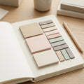 BAVNELORA™ Neutral Sticky Notes & Index Tab Set - Minimal Page Flags, Memo Notes & Planner Tabs for Study, Office, Reading & Journaling